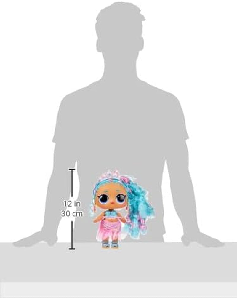 LOL. Sorpresa! Big Baby Hair Hair Hair – SPLASH QUEEN – 27,94 cm große Puppe mit 14 Überraschungen, Accessori zum Teilen und echten Haaren – Für Kinder und Sammler ab 4 Jahren