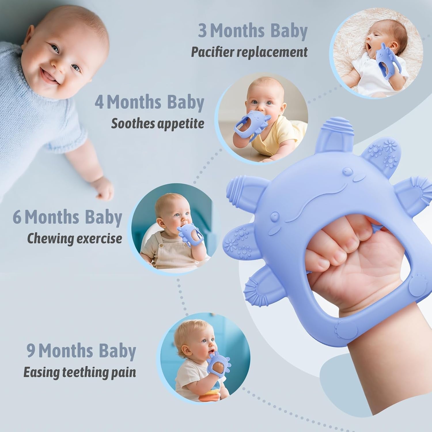 akolik Massaggiagengive per Bambini 0 3 6 9 Mesi Giocattolo per Massaggiagengive e Aiuto BPA Free Massaggiagengive per Bambini Guanti per Dentizione Alimenti Sicuri Regali per Neonati