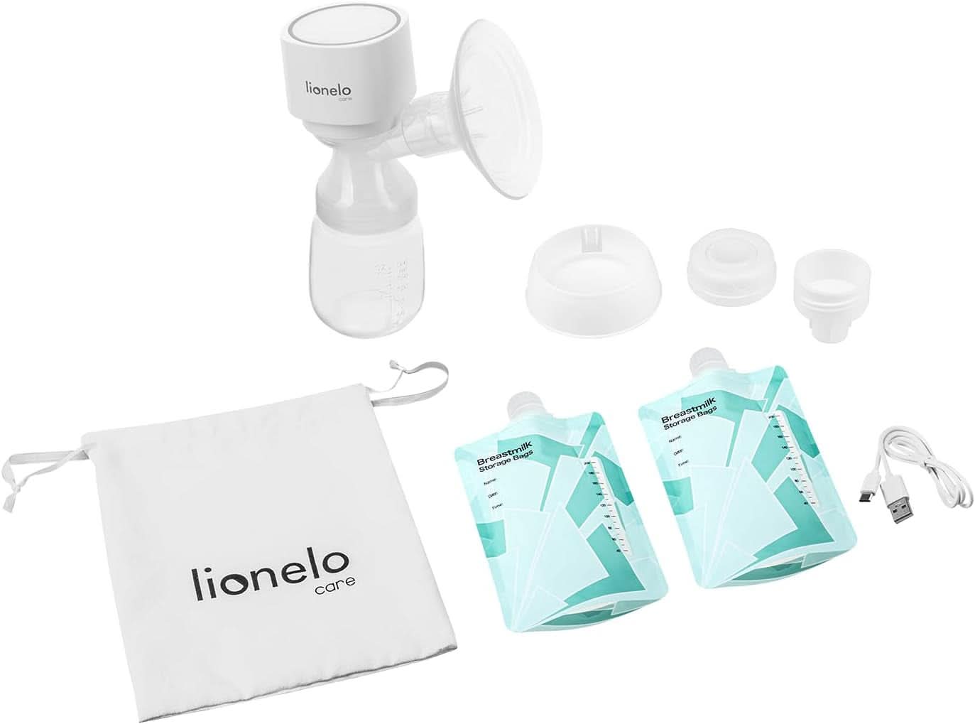 LIONELO Tiralatte Fidi One Cordless 180 Ml, Tiralatte Portatile Trifase, Massaggio a Risparmio Energetico a 9 Fasi, Imbuto in Silicone 26mm Durata 120min Senza Bpa Accessori Alimentazione e Allattamento Bebe Naty Shop