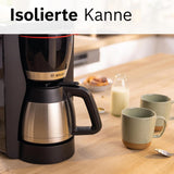Bosch MyMoment TKA6M273 Macchina per caffè espresso con filtro, caraffa termica da 1 litro, 8-12 tazze, sistema antigoccia, portafiltro rotante, programma di decalcificazione, serbatoio acqua removibile, 1200 Watt, nero opaco