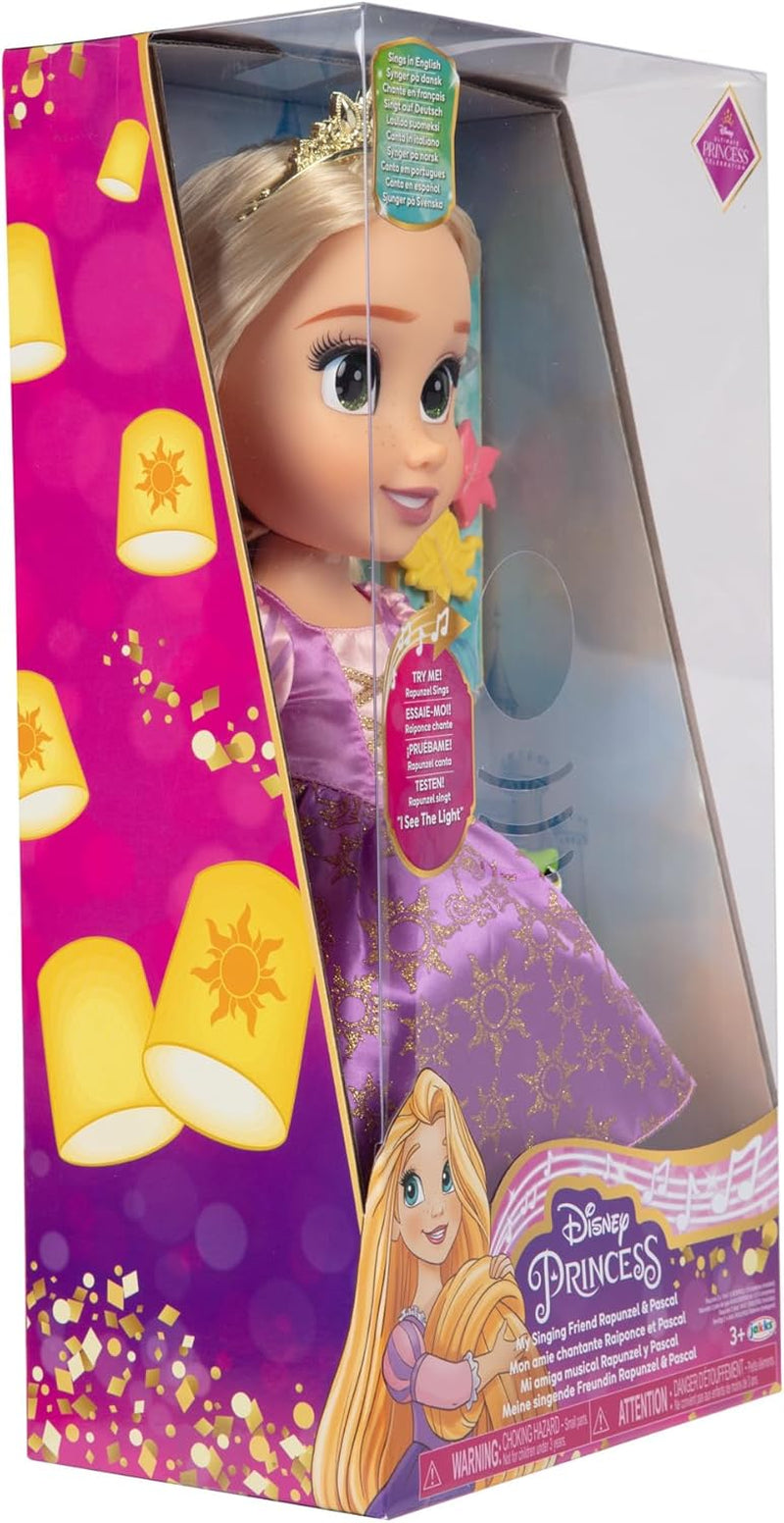 Disney Princess Rapunzel bambola che canta da 35 cm, canta "I See The Light", include accessori per divertirsi ancora di più, perfetta per ragazze dai 3 anni in su, viola