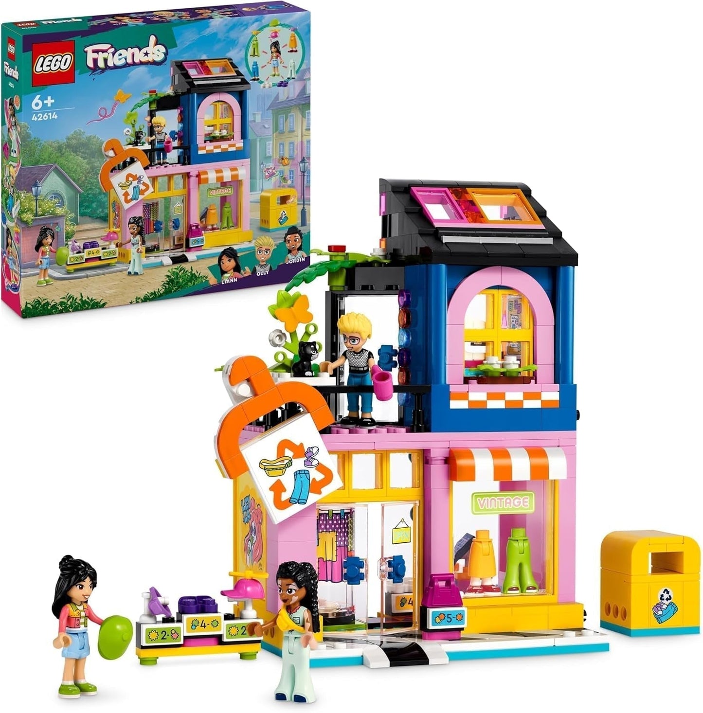 LEGO Friends Vintage Fashion Store Building Set for Kids with Toy Shop Figures and Cat Model for Socio-Emotional Development Role Play Gift for 6-Year-Old Girls and Boys 42614 Building Sets Besuche den LEGO-Store Single