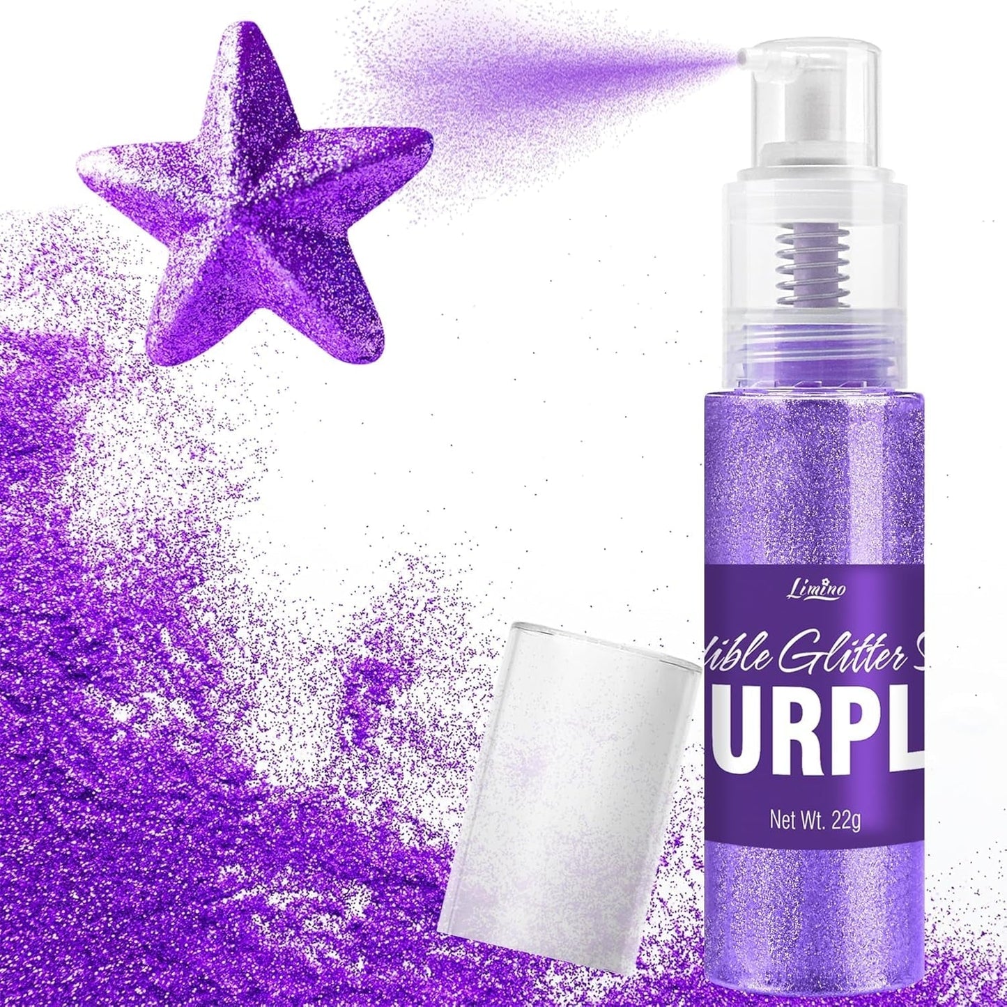 Spray commestibile glitter - Glitter commestibili 22G, polvere glitter commestibile per bevande, decorazioni per torte, macarons - Polvere glitter colorante alimentare, glitter commestibile per cocktail, muffin (Rosa)