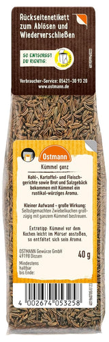 Ostmann - Cumino intero, per aromatizzare pane e pasticceria, 40 grammi Condimente Naty Shop