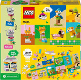 Animali creativi LEGO Classic, scatola con mattoncini colorati, costruisci figurine di animali in mattoncini come cane, gatto, coniglio, criceto e uccello, giocattolo da costruzione per ragazzi e ragazze a partire da 5 anni 11034 Set da costruzione Besuche den LEGO-Store