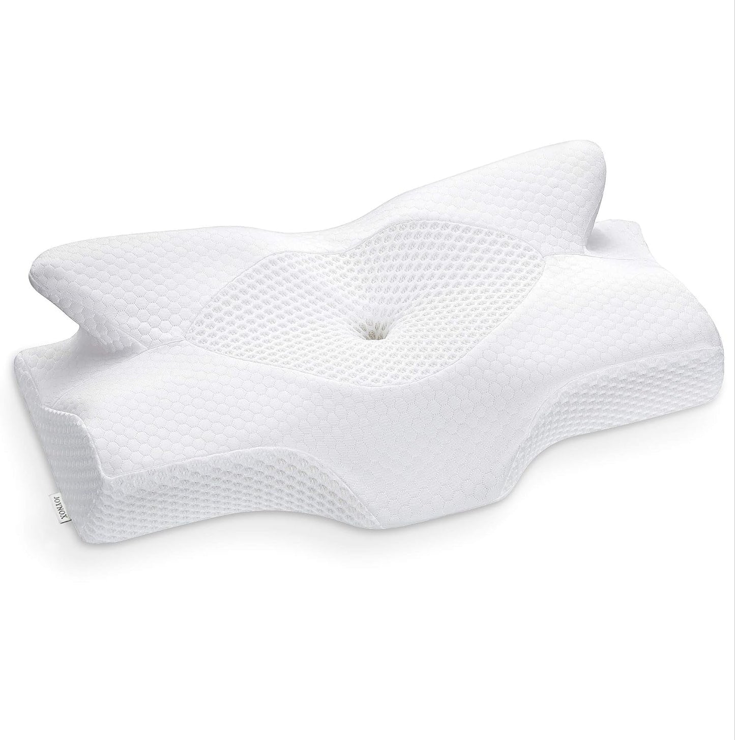 Elviros Copricuscino Traspirante Cuscino 64 X 12,5/10,5 X 38 cm Grigio (Solo Fronte Cuscino) Cuscini Ortopedici Cervicali Naty Shop Bianco
