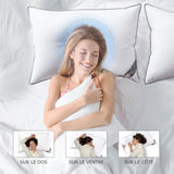 Cuscino Bedstory, 50 X 70 Cm, 2 Pezzi, Anti-morso, Traspirante, Ipoallergenico, Imbottitura: 100% Fibra di Poliestere, Ultra-Comfort, Morbido Comfort e Supporto Eccellente Cuscini Standard Naty Shop