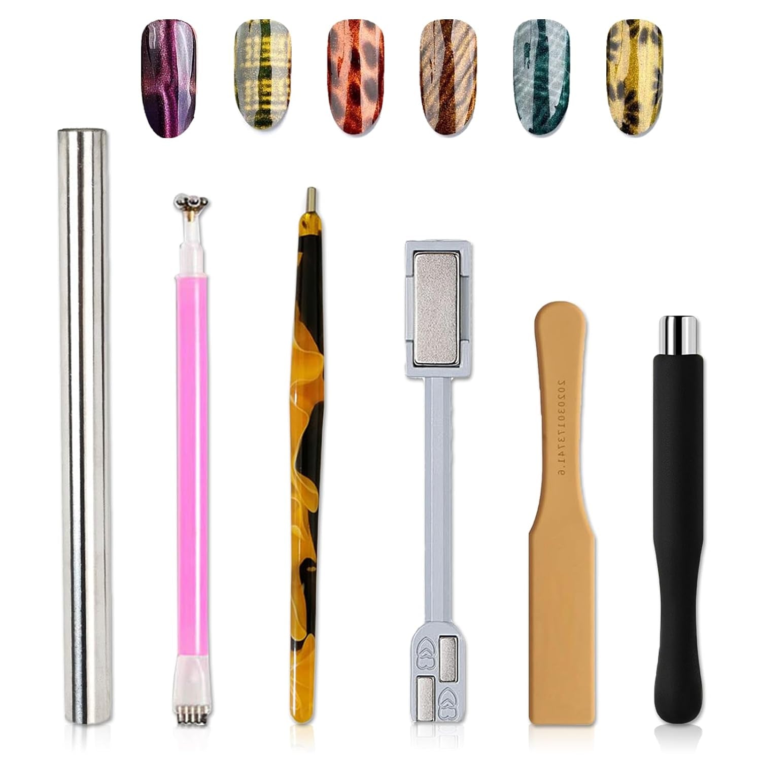 14 pezzi Nail Art Werkzeug Magnetstift DIY Magic 3D Magnet Stick Set Verwendung con Cat Eye Gel Pulver o der Nagelack - Magnetic Stift Katze Eye Pen per un ideale effetto magico Katzenaugen