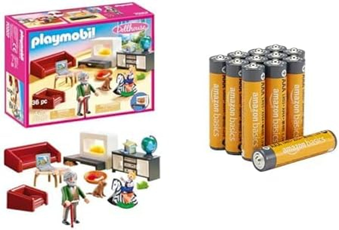 Amazon Basics Casa delle bambole da soggiorno, confezione da 12, con effetti luminosi, dai 4 anni in su e batterie alcaline AAA, 10 anni