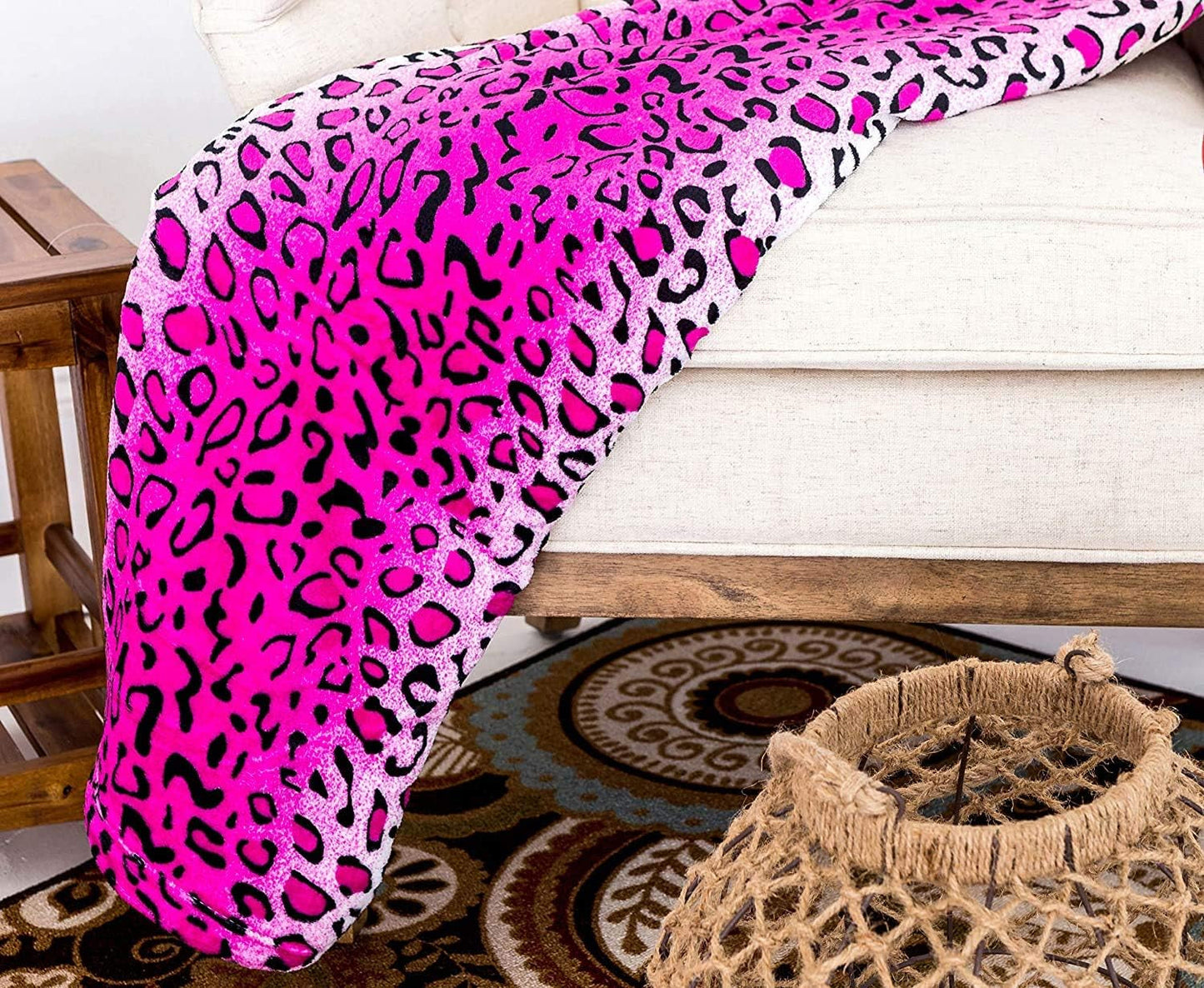 Home Must Have Queen/King Zebra Giraffa Safari Stampa animalier Per tutte le stagioni Coperta super morbida e calda per divano Misura letto Poliestere rosa Trapunte e trapunte leopardate rosa Naty Shop