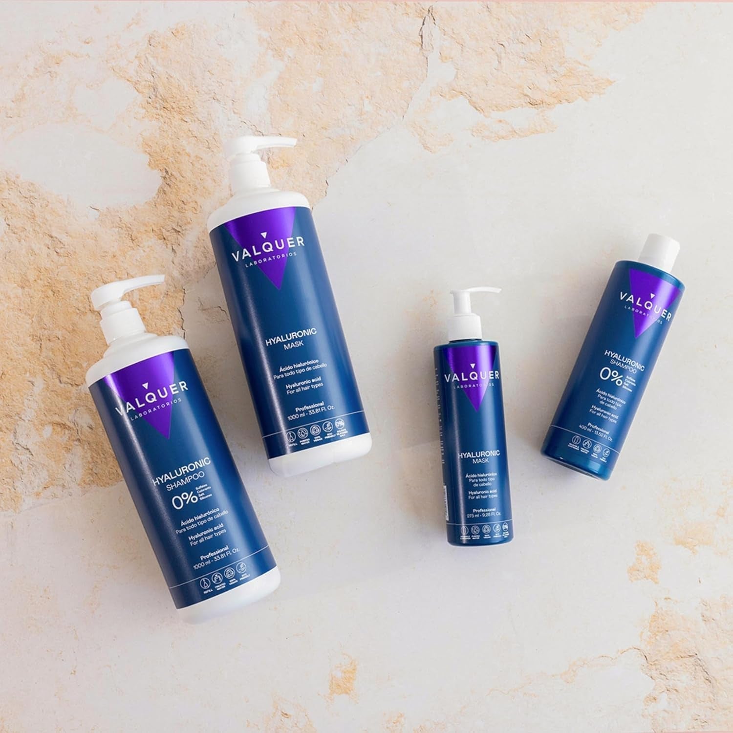 Valquer Hyaluronic Hair Treatment - Maschera idratante per capelli al profumo di lavanda - Senza solfati e siliconi - Maschera per capelli 975 ml Naty Shop