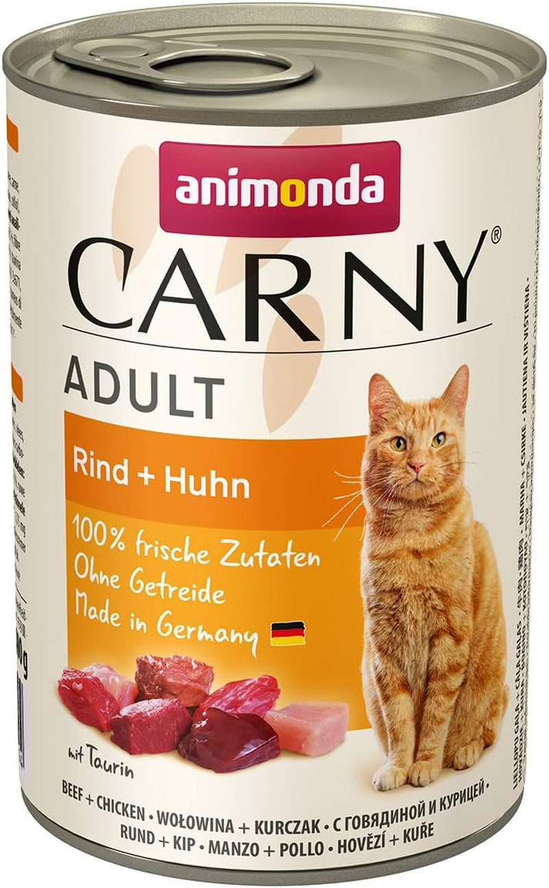 animonda Carny Adult Savory Variety (12 x 400 g), alimento umido per gatti adulti, alimento umido con ingredienti al 100% di carne fresca, senza cereali e senza zucchero