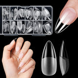 Unghie finte corte Ballerina 120 pezzi Colla su 12 misure Unghie artificiali corte Gel morbido Copertura completa Punte per unghie per unghie corte in gel S