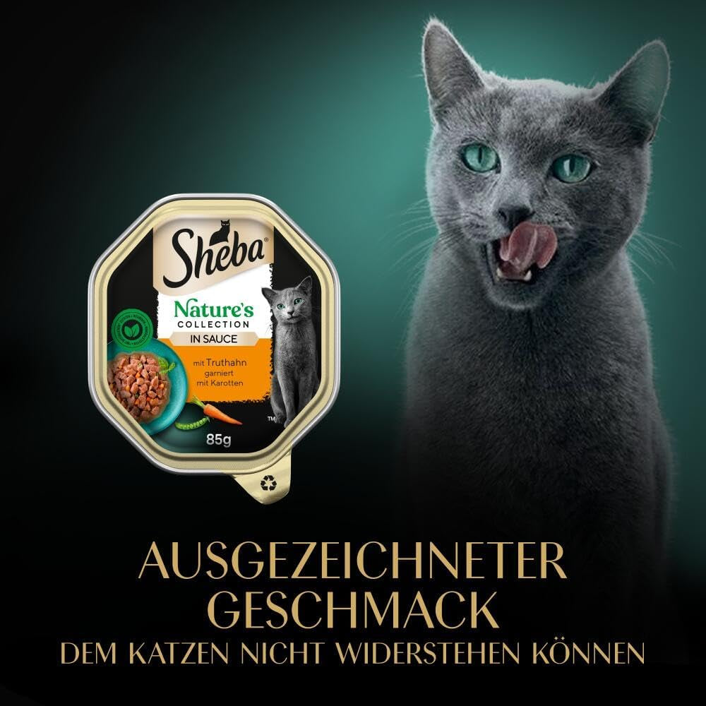 SHEBA Cibo umido per gatti, Collezione Nature in salsa di tacchino, 2 x 11 x 85 g