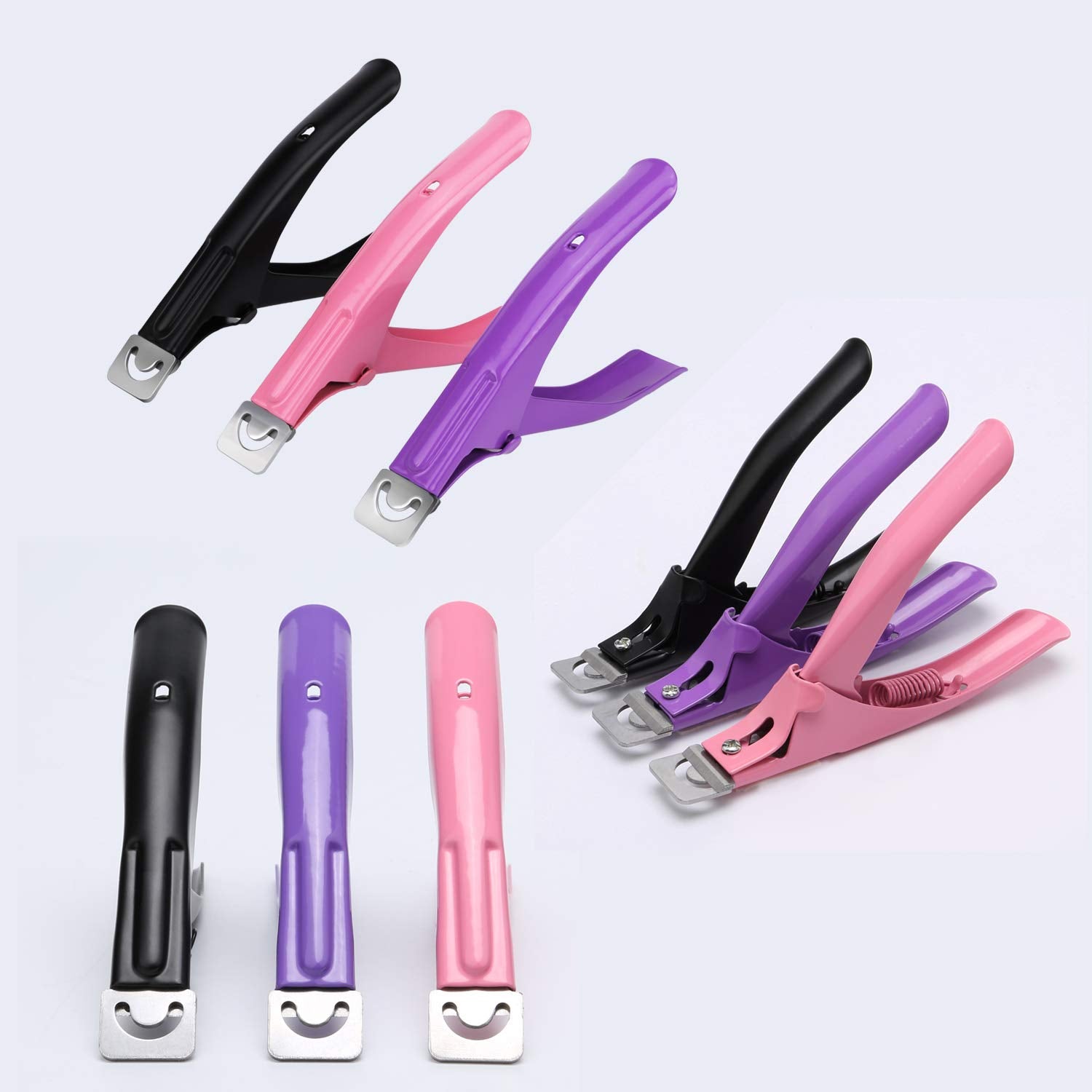 MWOOT 3 Pezzi Pinze Per Unghie Finte Pinze Per Unghie Acriliche, Punte Per Unghie In Acciaio Inossidabile Taglierina Trimmer Strumento Per Manicure Per Unghie In Gel Artificiale Acrilico