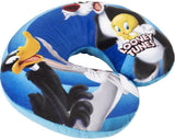 Warner Bros Looney Tunes Cuscino per il collo per neonate Morbido viaggio per auto Bugs Bunny Daffy Duck Silvestro Titti Comfort Cartoon Blu Naty Shop Cuscini da viaggio