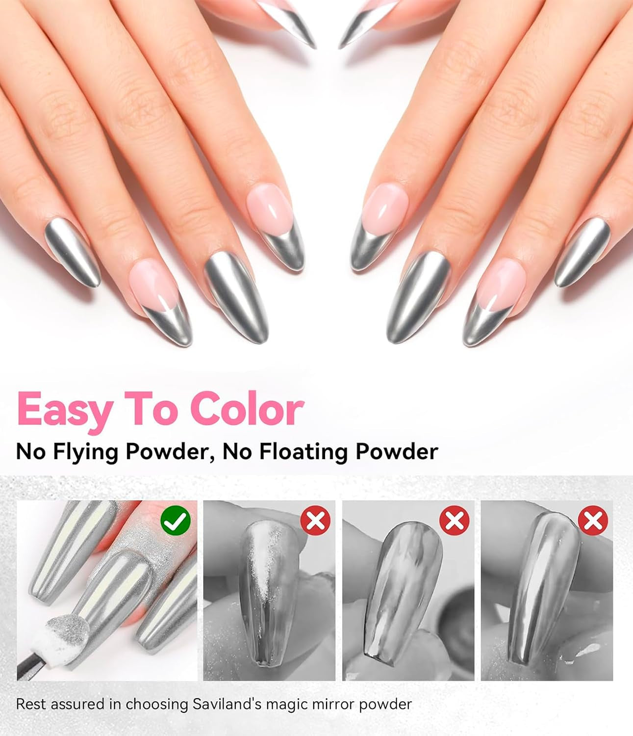 BISHENGYF Polvere per unghie cromata argento – Metal Holo Chromfarbener Nagelpuder, 1G Cromepulver Nägel Glitzer Glänzende Silver Nagelpulver Spiegeleffekt Pigment Nagelkunst, Diy-Design-Dekor Frauen Geschenk