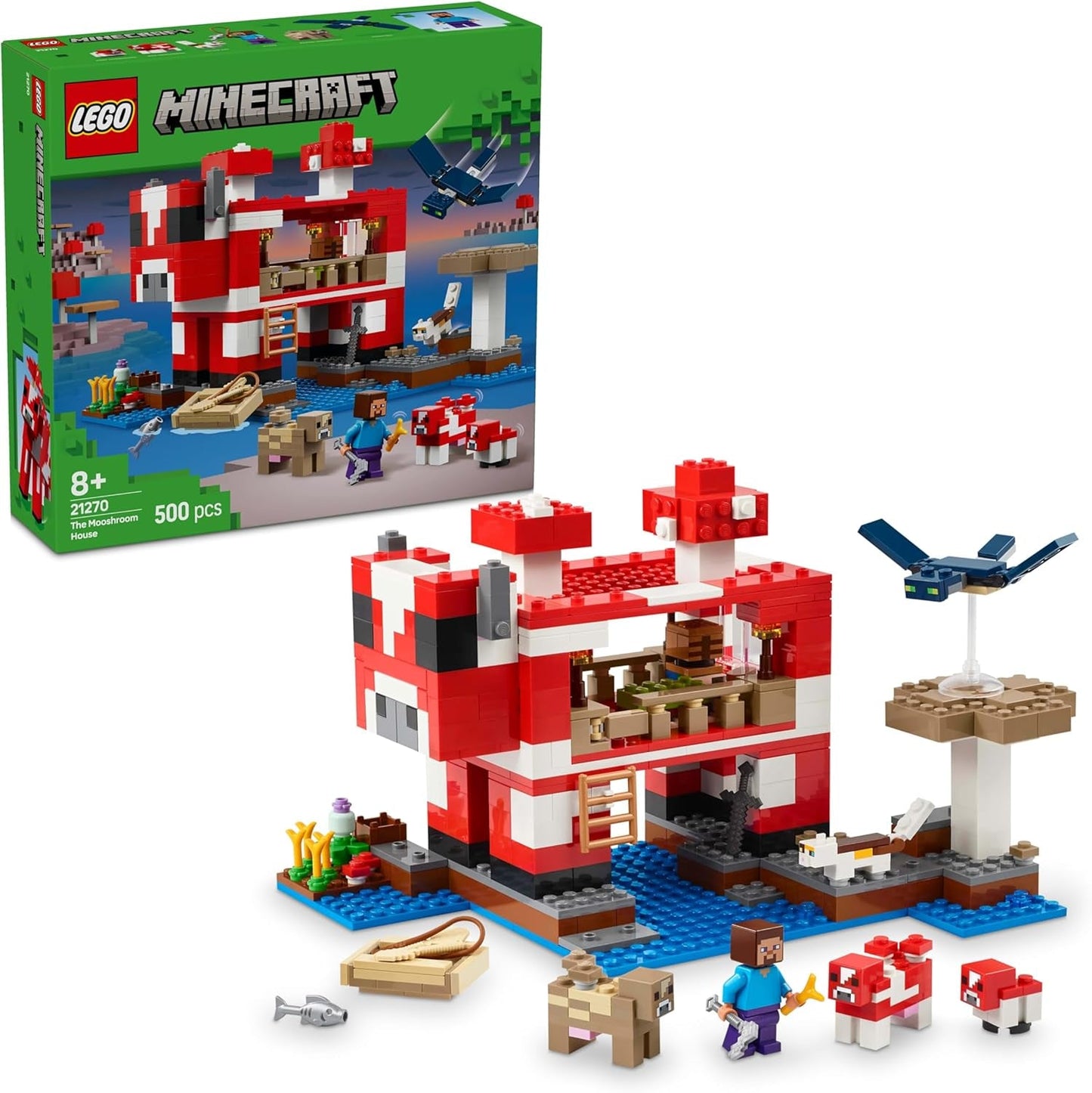 LEGO Minecraft The Mushroom Cow House Videogioco da costruzione Giocattolo Mushroom Land Modello con minifigure Steve e altri personaggi Playset per ragazzi e ragazze 8 anni 21270 Set da costruzione Besuche den LEGO-Store Titolo predefinito