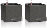 Cubo per erbe aromatiche di alta qualità LECHUZA CANTO Stone 14 con sistema di irrigazione a bastoncino, grigio pietra