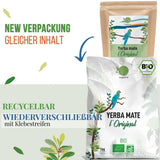 ORIGEENS BIO YERBA MATE TEA 1 KG - L'Originale I Non tostato, foglie, senza gambi, polvere e briciole I Bevanda energizzante e disintossicante