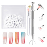 Aokitec 14 Pezzi Silikon Tool Pinsel per Gel Naillack UV, Pinsel Gel Wiederwendbare per UV Naillack Chrome Nail Powder, Accessori per Nail Art per Ombre Blush Mirror Effekt, Nail Selber Machen
