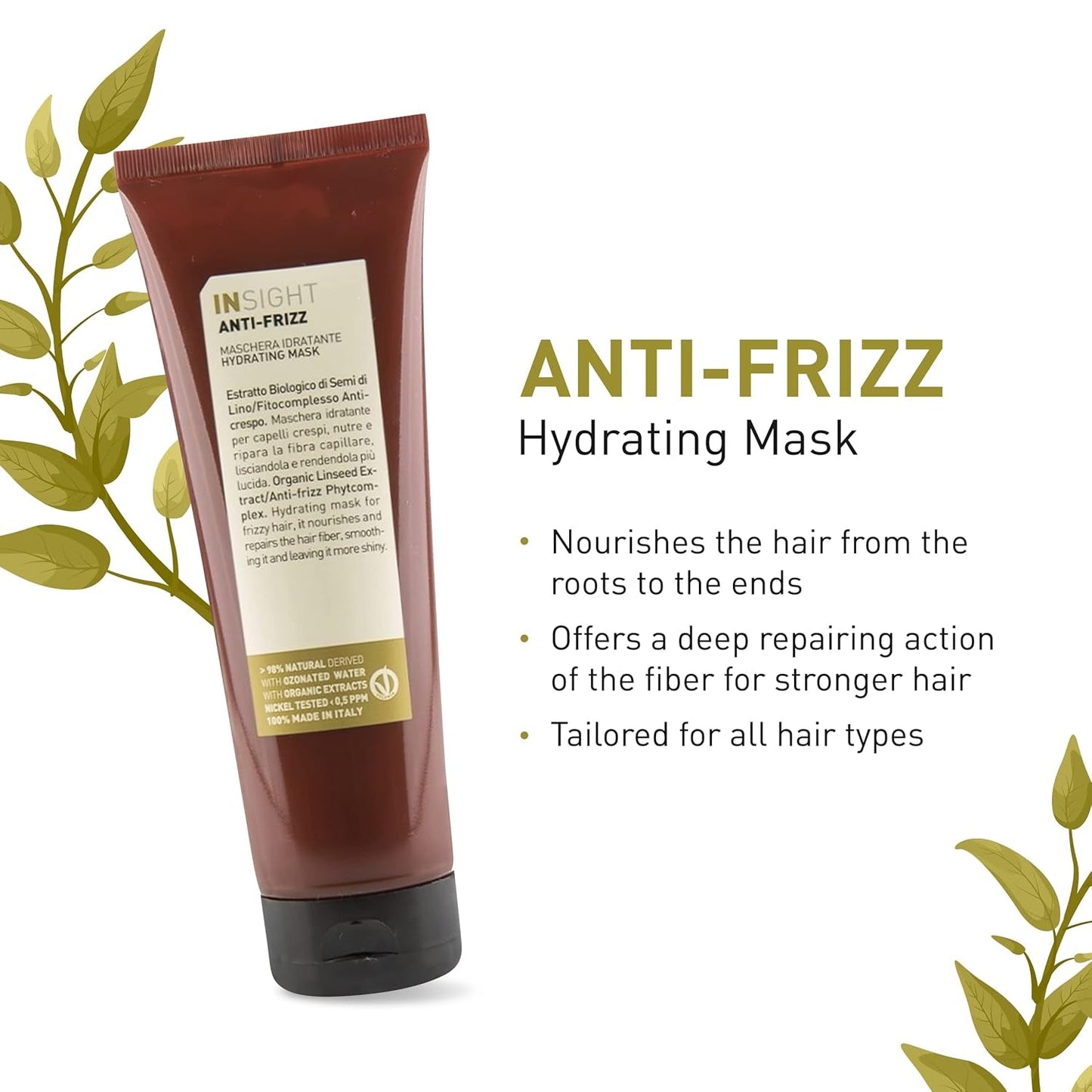MASCHERA IDRATANTE ANTICRESPO 250 ml Maschera per capelli Naty Shop