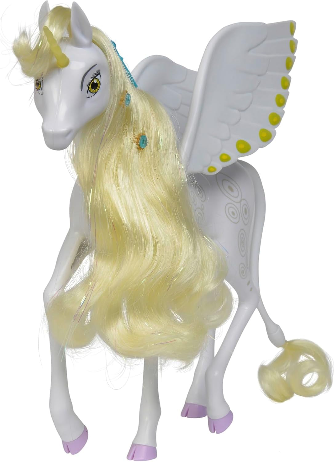 Simba 109480093 - Mia and Me Unicorno Onchao, con ali mobili, fermagli per capelli, spazzola per acconciature, cavallo giocattolo, pony, Centopia, dai 3 anni in su, rosa