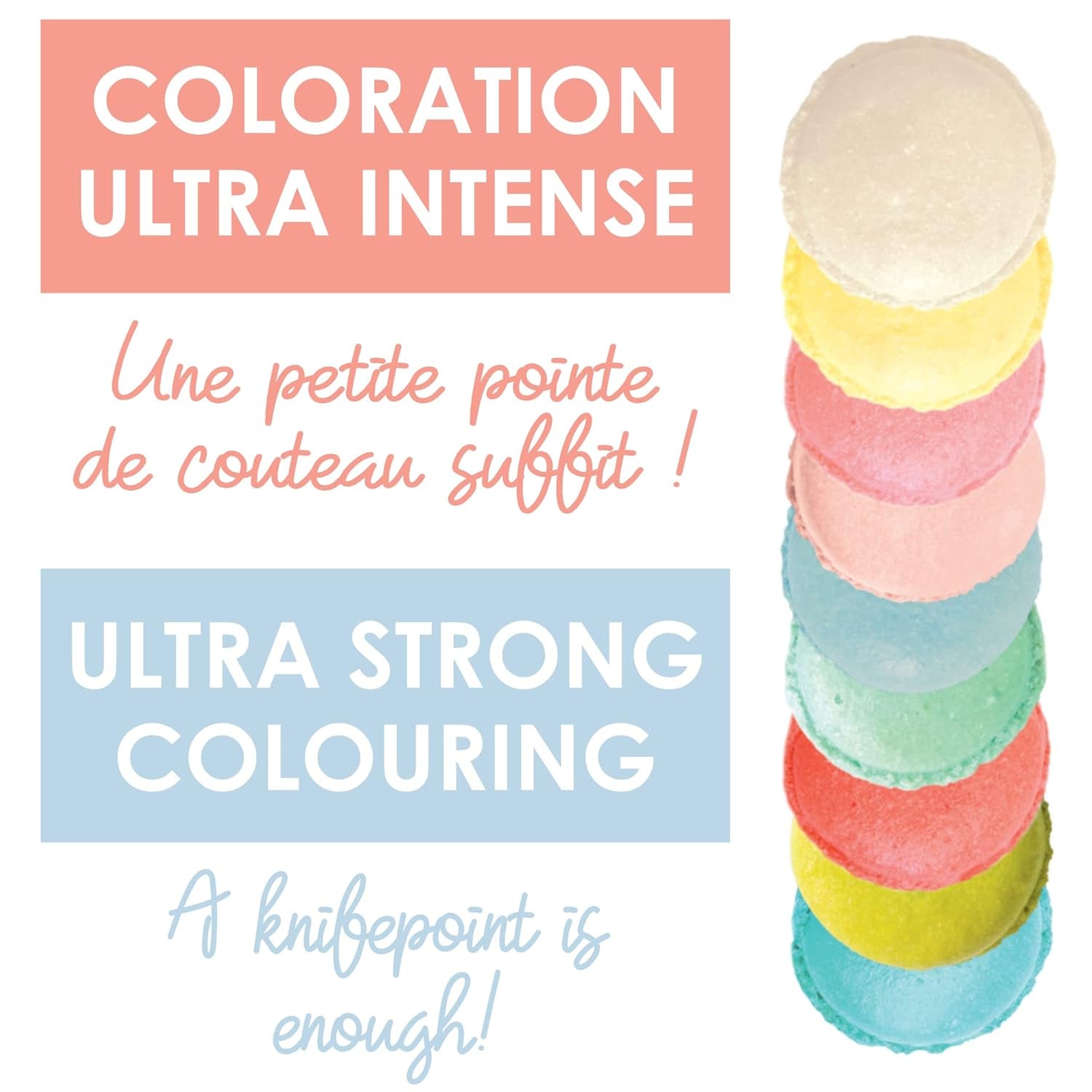 Scrapcooking - Set di 9 coloranti alimentari pastello - Blu, Giallo, Corallo, Rosa, Turchese, Verde lime, Bianco, Verde acqua, Rosa cipria - Polvere colorante commestibile per torte, muffin, macarons - 4272