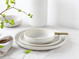 CreaTable, 33065, set di stoviglie da 12 pezzi serie Uno giallo-bianco, set di piatti in porcellana, lavabile in lavastoviglie e adatto al microonde, prodotto in Portogallo