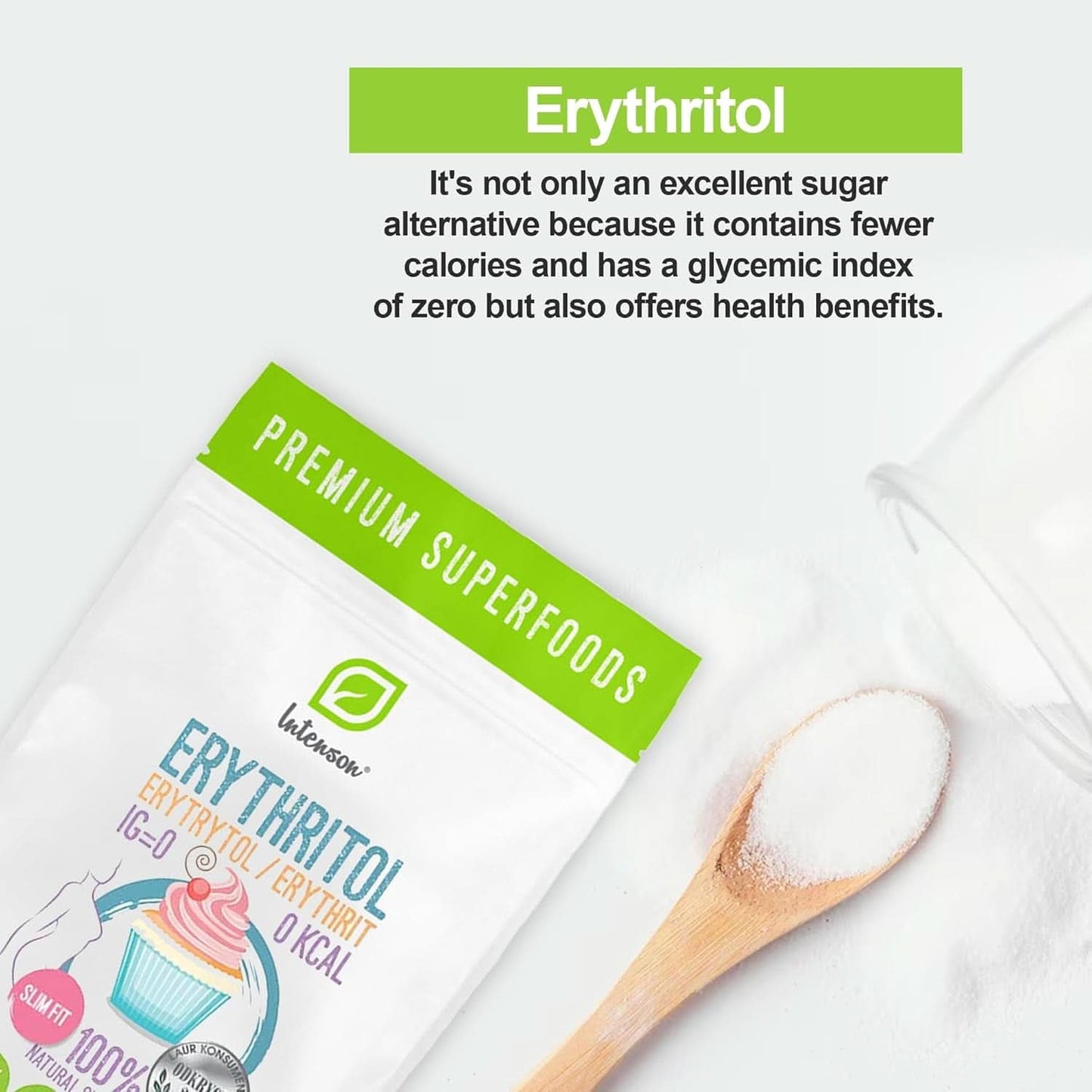 Eritritolo - Alternativa naturale allo zucchero, 2 Kg Dolcificanti Naty Shop