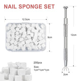 Qufiiry 200 Pezzi Nail Art Schwämme Con Metallo Greifer, Nagelkunst Schwammpinsel, Maniküre Zubehör Für Nägel, Um Eine Varavländ Von Gradient Nail Art Patterns To Create (Bianco)