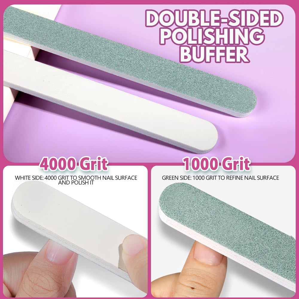 FANDAMEI 20 Pezzi Buffer Per Nagel, Filen Per Gelnägel, Profi Nagelfeile 100/180, Polierfeile Fingernägel, Filen Per Gelnägel, Set manicure e pedicure