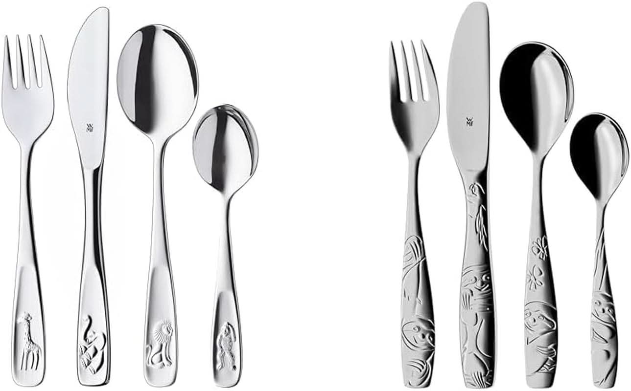 WMF Animals set posate in acciaio inox per bambini, 4 pezzi, lucido Cromargan Kitchen Naty Shop