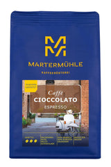 Chicchi di caffè espresso Martermühle Cioccolato 500g Forte | Arabica/Robusta | Gusti: Noci di macadamia, cioccolato al latte | Chicchi di caffè espresso interi tostati leggermente, bassa acidità