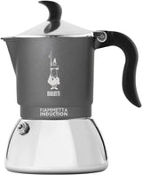 Macchina da caffè a induzione Bialetti Fiammetta, 2 tazze (100 ml), adatta a tutti i tipi di piani cottura, design elegante, nera