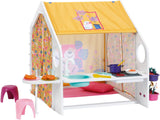 BABY Born Casa delle bambole, Casa del fine settimana con funzione luce e suono, pannelli laterali apribili, lavello, griglia e tanti accessori, 832752, Zapf Creation
