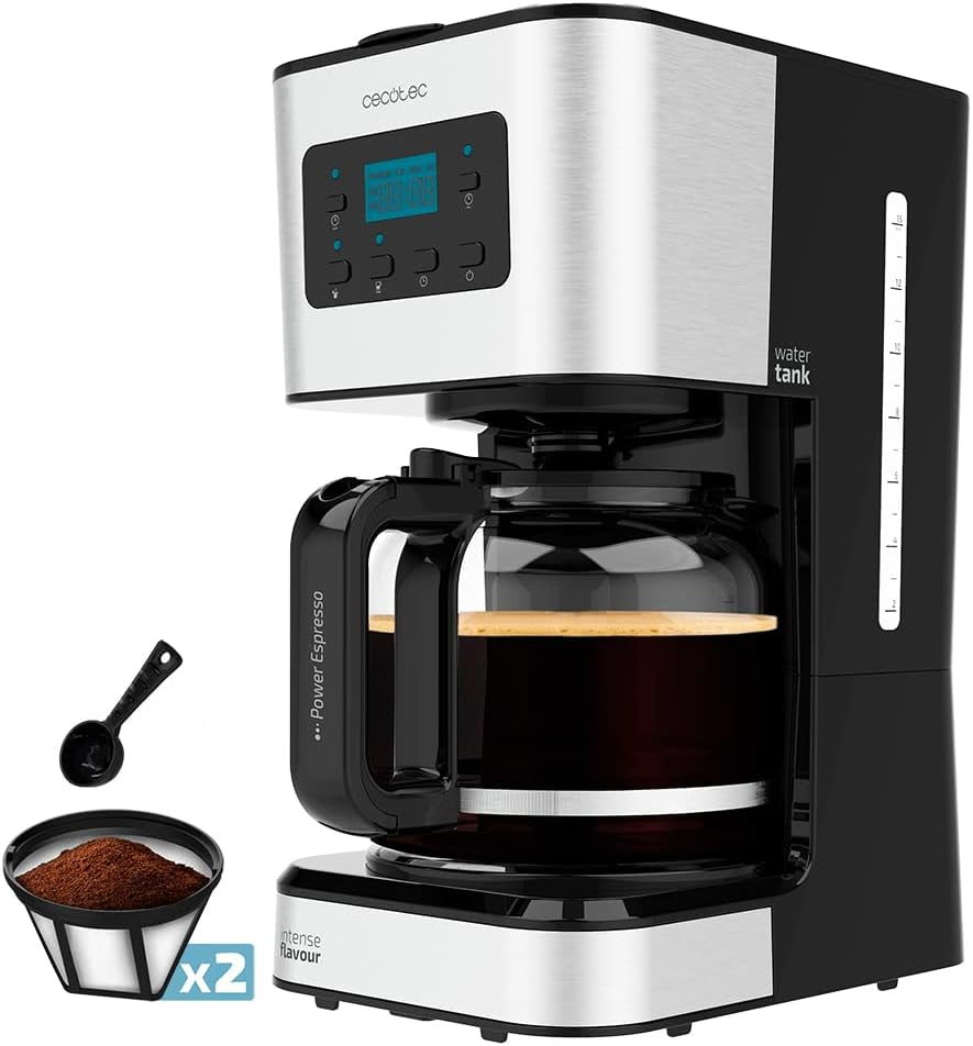 Espresso con filtro Cecotec Coffee 66 Drop and Touch, potenza 950 W, 1,5 L, 12 tazze, touch screen, caraffa in vetro, timer 24 ore, 6 interruttori, filtro a rete riutilizzabile