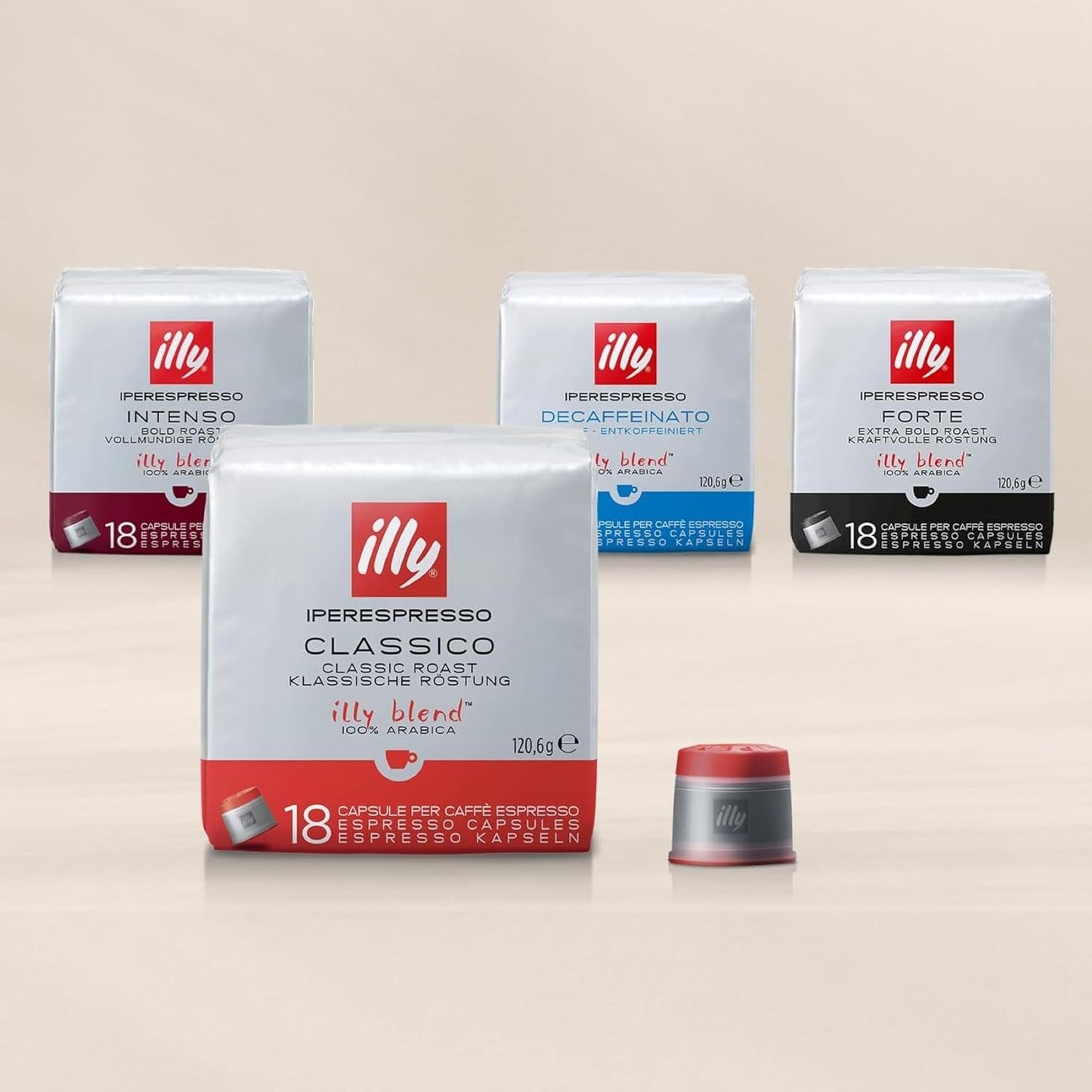 illy, Iperespresso Arabica Selection Kolombien, 100% Arabica mit Fruchtigen Noten von Zitrusfrüchten und Roten Früchten, Gesmack mit Tarter Säure, 6 Packungen à 18 Kapseln (Insgesamt 108 Kapseln)