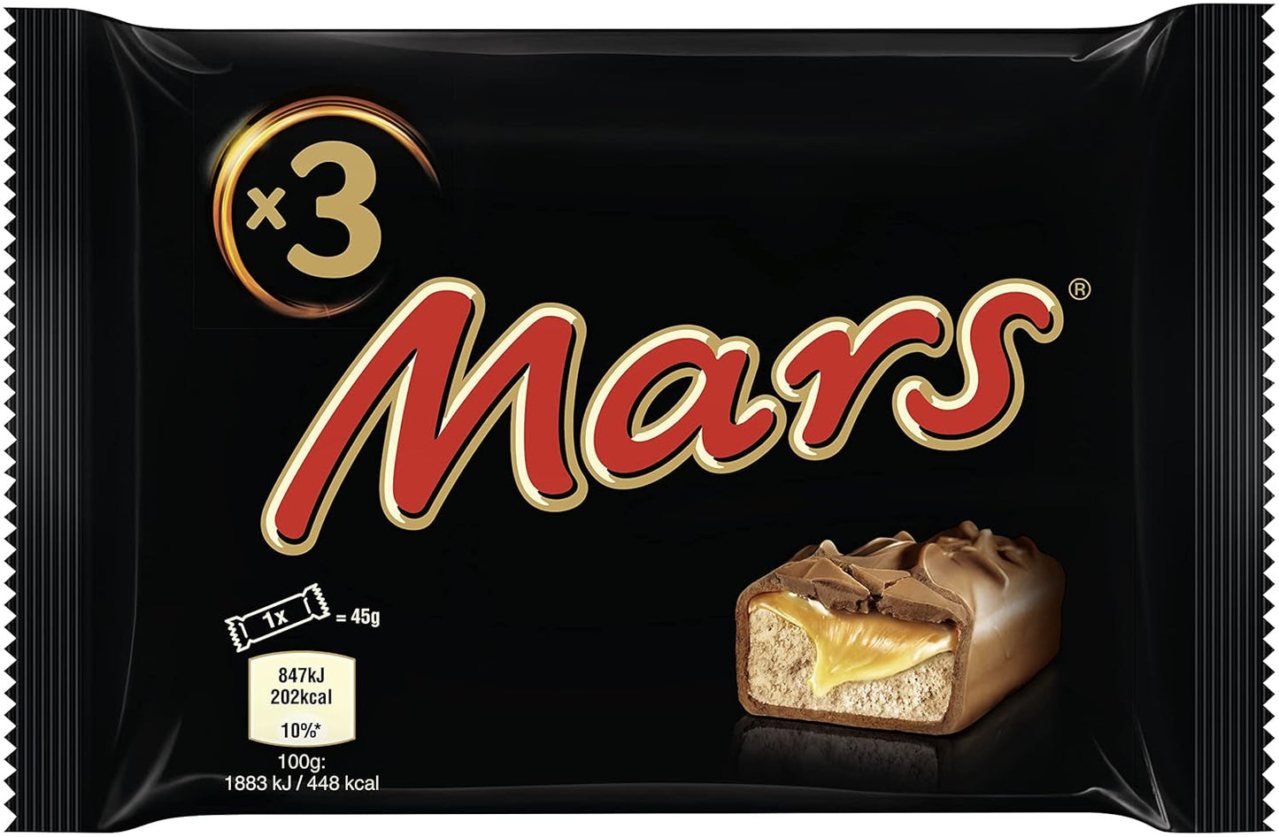 Barrette di cioccolato Mars, caramello, cioccolato, 1 confezione da 5 barrette (1 x 225 g)
