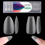 Unghie Finte a Copertura Completa 504 Confezione da 12 Misure Unghie Finte con Colla per Unghie Unghie Artificiali in Acrilico con Scatola di Immagazzinaggio per Saloni di Unghie e Nail Art Fai da Te per la casa (Quadrato)