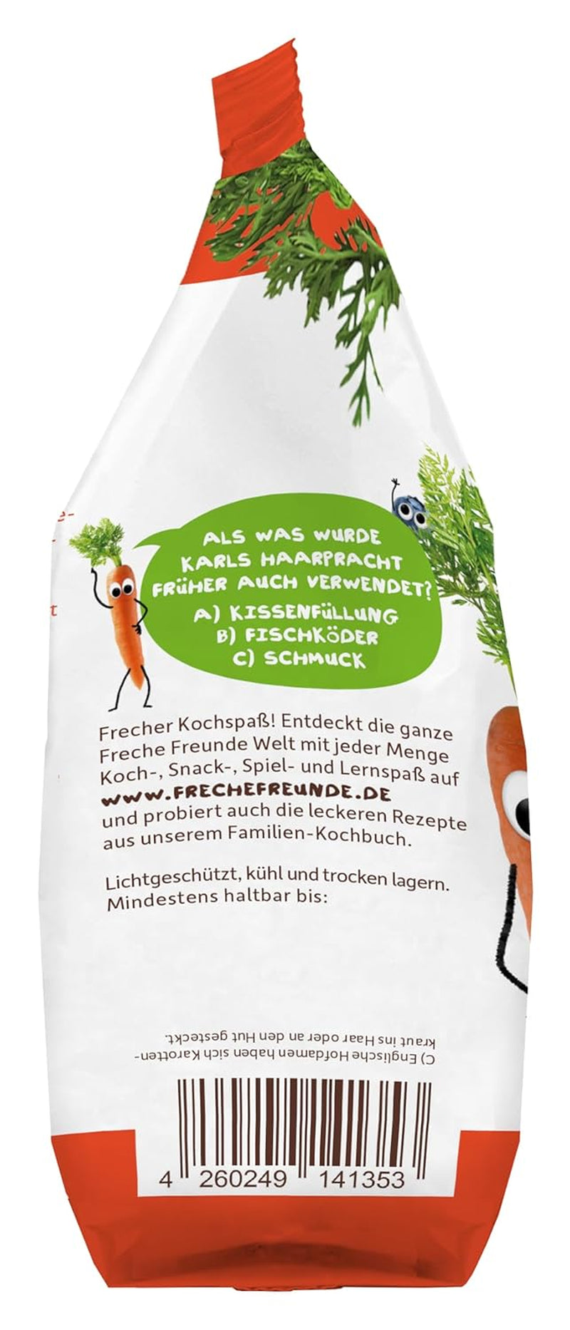 Freche Freunde Spaghetti Vegetali Biologici 'Carota' 25% Contenuto Vegetale Confezione Da 6 Vegani (6 X 300g)