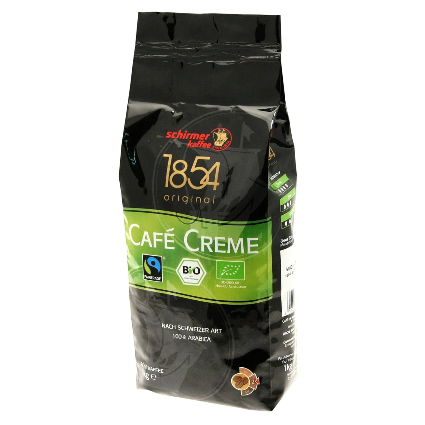 Crema di caffè Fairtrade Cafe, chicchi interi, 1000 g
