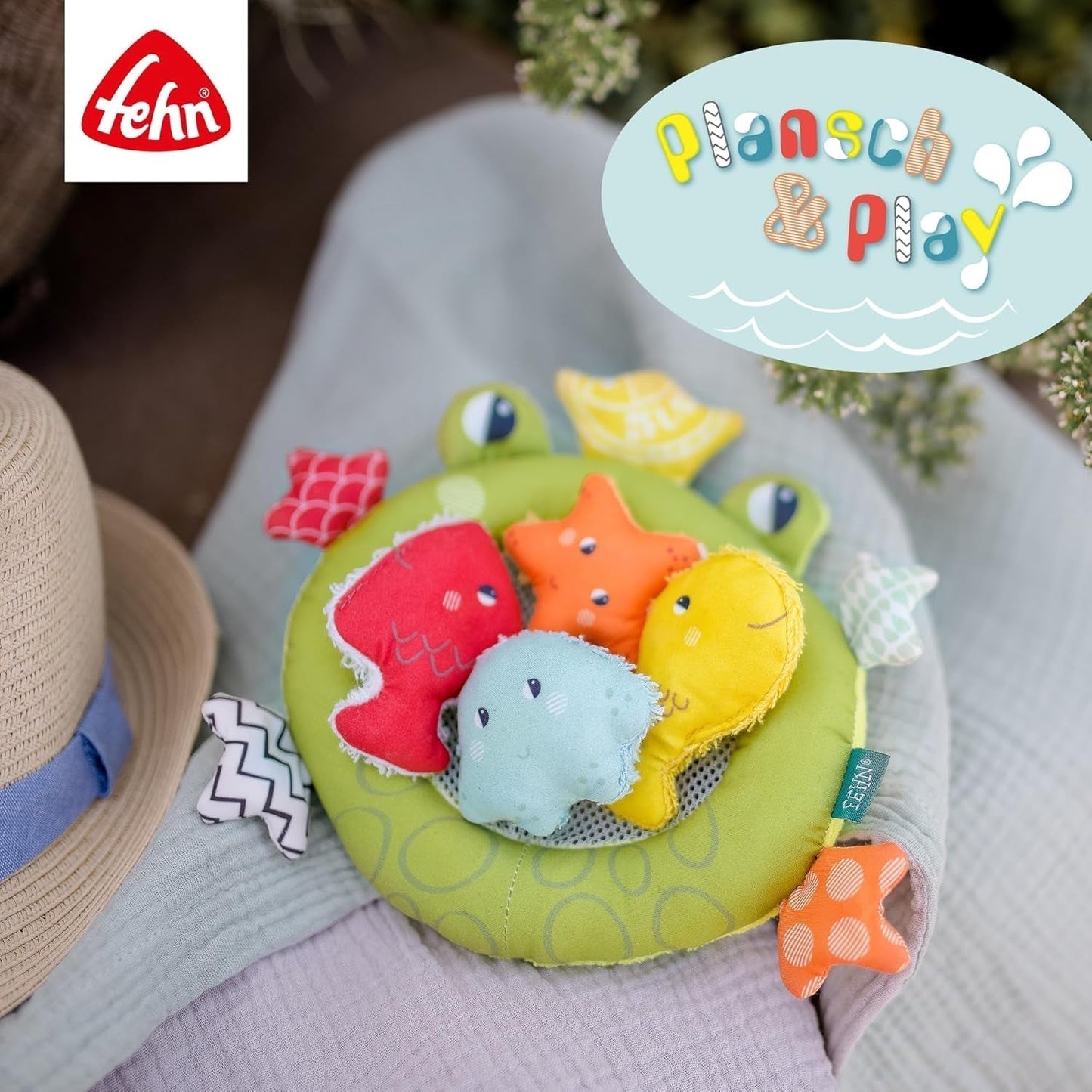 Rete da bagno a forma di rana Fehn - Giocattolo da bagnetto per vasca da bagno - Gioco acquatico galleggiante per un gioioso divertimento in bagno - Giocattolo da bagno per neonati e bambini da 0+ mesi Baby Toys Naty Shop