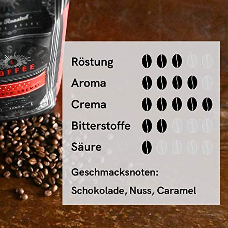 NUOVO | CAFFÈ LIEBSTERN | Caffè in grani 1kg | SUPER CREMA | Caffè a bassissima acidità | I migliori chicchi di caffè espresso per macchine completamente automatiche | Tostatura media con molto sapore