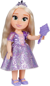 Disney Princess Rapunzel bambola da 35 cm, occhi riflettenti glitterati, articolazioni mobili, vestito staccabile, scarpe, corona, lunghi capelli biondi, per ragazze dai 3 anni in su