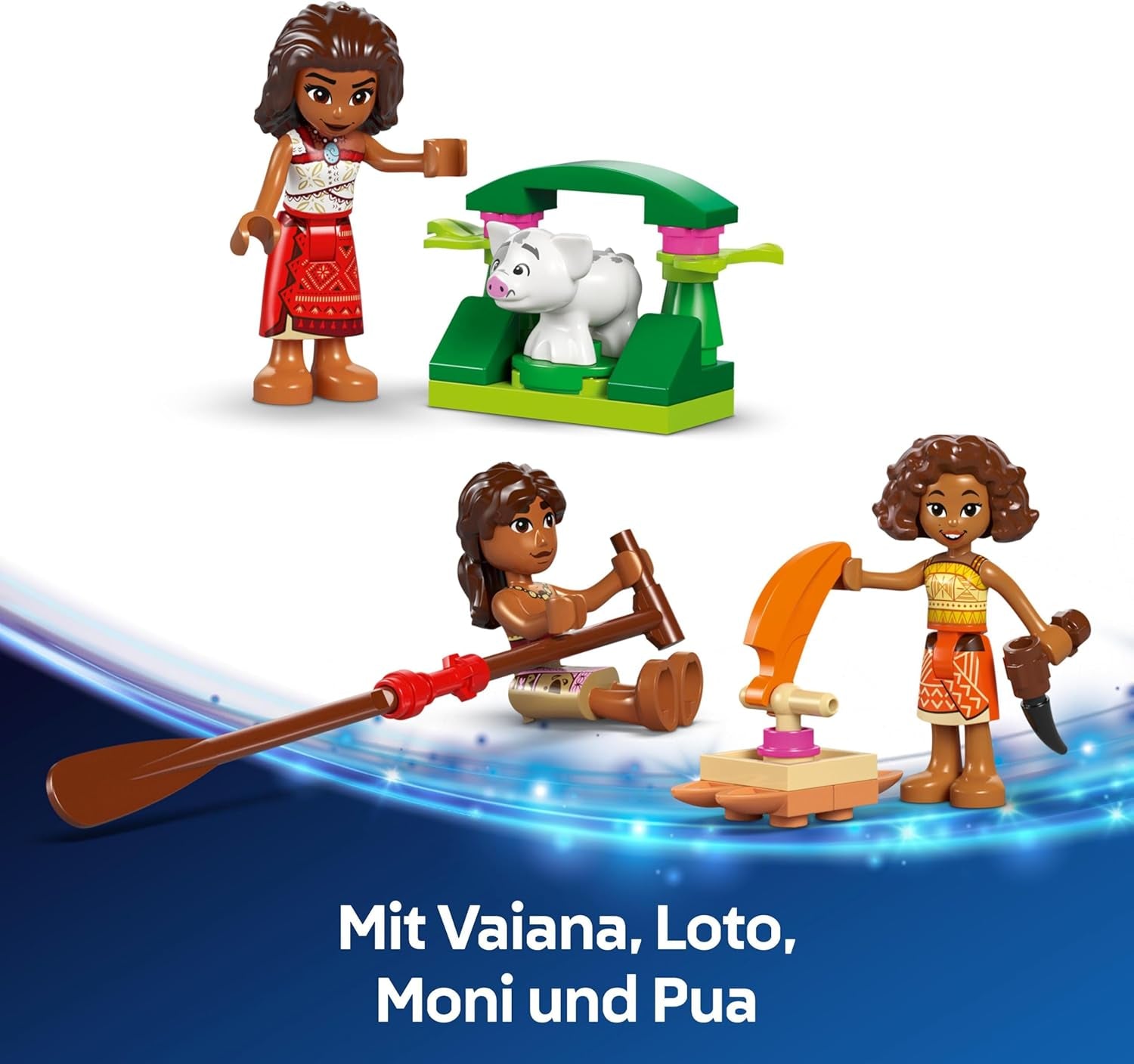 LEGO® Disney Moana 2: La zattera delle avventure di Moana - Barca giocattolo con vele, ponte rimovibile, falò e 3 mini-doll tra cui Loto e Moni - Regalo per ragazze 6+ e fan - 43270 Set di costruzione Beuche den LEGO-Store