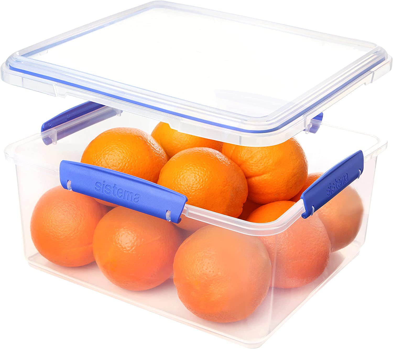 Barattolo per la conservazione degli alimenti KLIP IT System Barattolo per la conservazione degli alimenti impilabile da 5 litri con coperchio per frigorifero/congelatore Adatto per clip in plastica blu senza BPA 1 pezzo (confezione da 2) Scatole per la conservazione degli alimenti Naty Shop