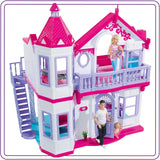 Simba 104661996 - Steffi Love Dreamhouse, grande casetta da gioco, 4 stanze, SENZA BURATTINI, altezza 84 cm, due livelli, campanello funzionale, casa delle bambole pieghevole Naty Shop