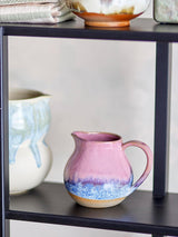 Tazza da latte in gres Bloomingville Paula - design decorativo, perfetta per il tavolo della colazione, con una consistenza naturale, 435 ml (rosa)