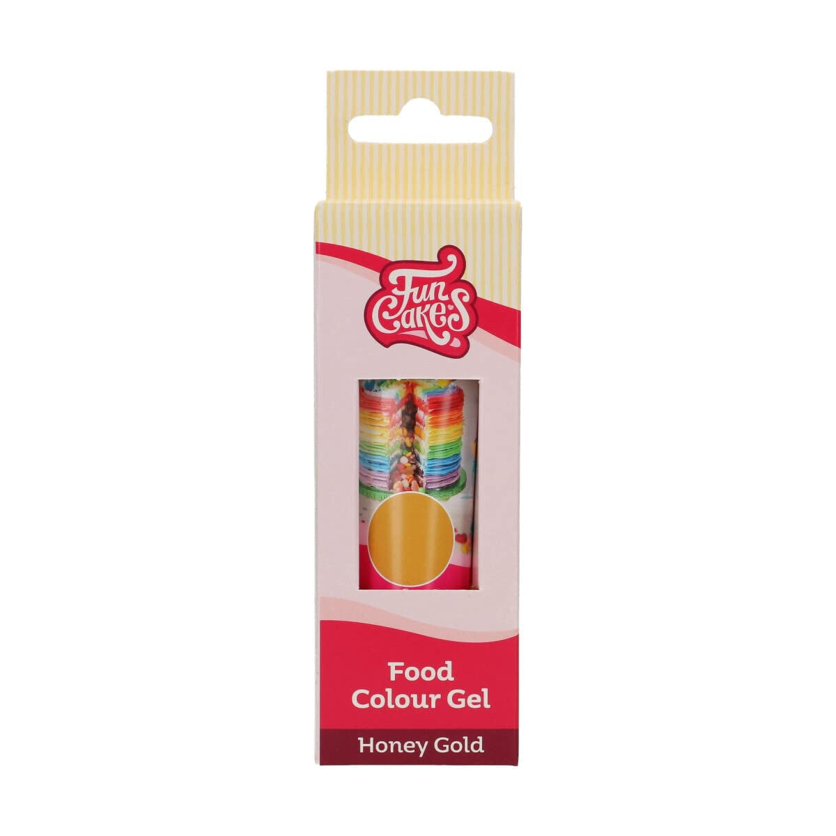 Colorante alimentare Funcakes, gel color Honey Gold: colorante alimentare altamente concentrato per impasti, panna, fondente, marzapane e pasticcini. Dosaggio facile. Una sola goccia per creare colori vivaci. Halal. 30 g.